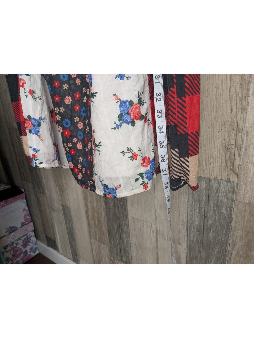 Let it be Anthropologie midi Patchwork skirt pre owned